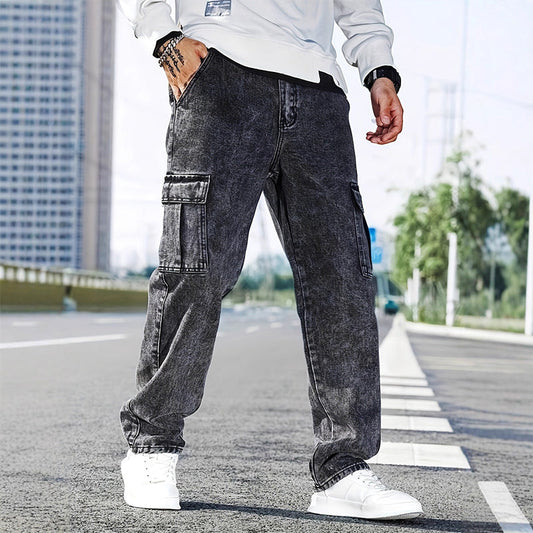 👖 LIMITED-TIME 50% OFF! ✨ Men's Baggy Cargo Jeans – Vintage Wash, Relaxed, Multi-Pocket 🎸