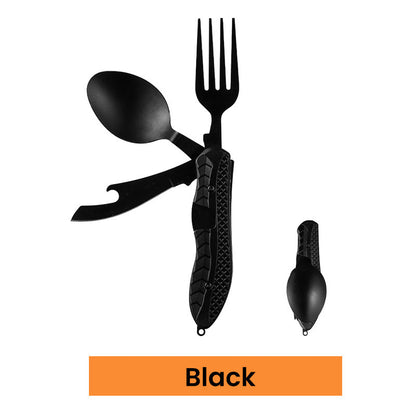 🍴 LIMITED-TIME 50% OFF! ✨ 4-in-1 Folding Tableware Set – Compact, Stainless Steel, Multi-Tool ⛰️