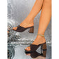 👡 LIMITED-TIME 50% OFF! ✨ Women's Ruched Block Heel Slippers – Square Toe, Slip-On, Stable 👠