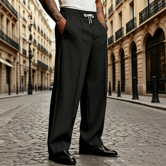 👔 LIMITED-TIME 50% OFF! ✨ Men's Modern Wide-Leg Pants – Drawstring, Relaxed, Sharp Crease 🎩