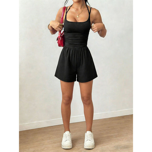 👒 LIMITED-TIME 50% OFF! ✨ Women's Spaghetti Strap Romper – Flowy, Low Back, Casual 🌞