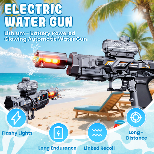 🔫 LIMITED-TIME 50% OFF! ✨ Electric High Pressure Water Gun – Light-Up, Rechargeable, Powerful 🔦
