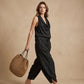 👗 LIMITED-TIME 50% OFF! ✨ Sleeveless Cowl Neck Jumpsuit – Halter, Wide-Leg, Elegant 🍷