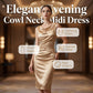 👗 LIMITED-TIME 50% OFF! ✨ Sleeveless Cowl Neck Midi Dress – Ruched, Luxurious, Evening Elegance 💫