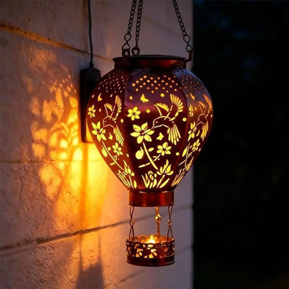 🎈 LIMITED-TIME 50% OFF! ✨ Solar Hot Air Balloon Lantern – Auto-On, Hollow-Out Projection, Weatherproof 🌿