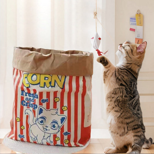 🍿 LIMITED-TIME 50% OFF! ✨ Popcorn Paper Bag Cat Tunnel – Crinkly, Giant, Fun for Cats 🐾