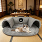 🐱 LIMITED-TIME 50% OFF! ✨ 2-in-1 Cat Tunnel Bed – Plush, Foldable, Collapsible 🎾