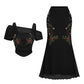 👗 LIMITED-TIME 50% OFF! ✨ Women's Off-Shoulder Top & Skirt Set – Embroidered, Fishtail, Elegant