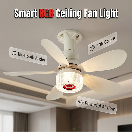 🌀 LIMITED-TIME 50% OFF! ✨ 3-in-1 Ceiling Fan with Light & Bluetooth – RGB, Quiet, Smart 💡