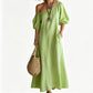 👗 LIMITED-TIME 50% OFF! ✨ Women's One-Shoulder Maxi Dress – Puff Sleeve, Flowy, Romantic 💃