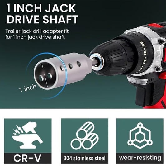 🔧 LIMITED-TIME 50% OFF! ✨ Scissor Jack Drill Adapter – Stainless Steel, Universal, Fast 🚗