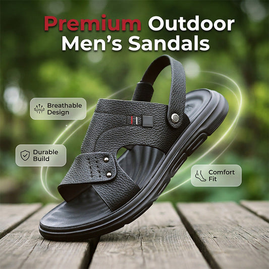 👞 LIMITED-TIME 50% OFF! ✨ Men's Leather Sandals – Anti-Slip, Thick Sole, Dual-Wear 🌴