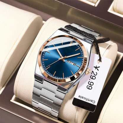 ⌚ LIMITED-TIME 50% OFF! ✨ Men's Luminous Quartz Watch – Stainless Steel, Water-Resistant, Minimalist ✨