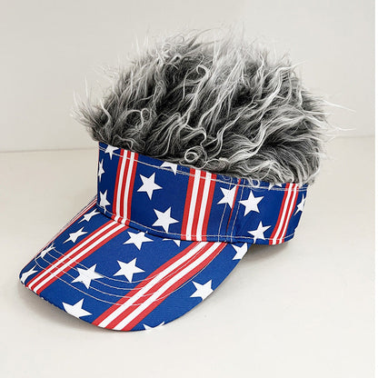 🧢 LIMITED-TIME 50% OFF! ✨ Novelty Wig Baseball Cap – Fake Hair, Adjustable, Sun Protection 😂