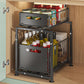 🎉 2026 Sale — Over 31,600 Sold!🗄️ Carbon Steel Double-Tier Pull Out Cabinet Organizer ✨