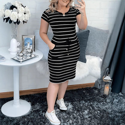 👗 LIMITED-TIME 50% OFF! ✨ Women's Summer Striped Dress – Pockets, Breezy, Casual Vibe 🌿