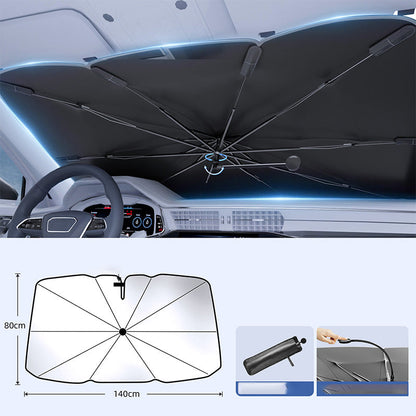 🎉 2026 Sale — Over 42,000 Sold! ☂️ Bendable Car Windshield Sunshade Umbrella – 360° Rod & Nano Titanium Layer 🚗