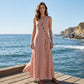 👗 LIMITED-TIME 50% OFF! ✨ Striped Sleeveless Maxi Dress – V-Neck, A-Line, Side Pockets 🌊