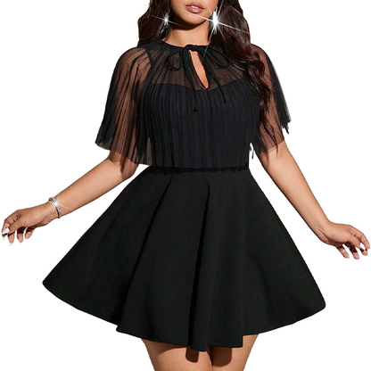 👗 LIMITED-TIME 50% OFF! ✨ Women's Plus-Size A-Line Cape Dress – Flowy, Elegant, Modest 🌸