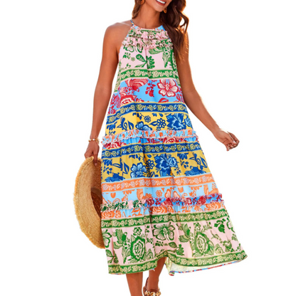 👗 LIMITED-TIME 50% OFF! ✨ Women's Bold Print Dress – Loose Fit, Chic Neckline, Floral 🌸