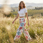 🌸 LIMITED-TIME 50% OFF! ✨ Women's Floral Palazzo Pants – Wide-Leg, Smocked Waist, Breezy 🍃