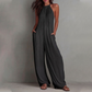 👗 LIMITED-TIME 50% OFF! 💥 Women's Halter Neck Wide-Leg Jumpsuit – Sleeveless, Draped Silhouette, Side Pockets ✨