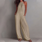 👗 LIMITED-TIME 50% OFF! 💥 Women's Halter Neck Wide-Leg Jumpsuit – Sleeveless, Draped Silhouette, Side Pockets ✨