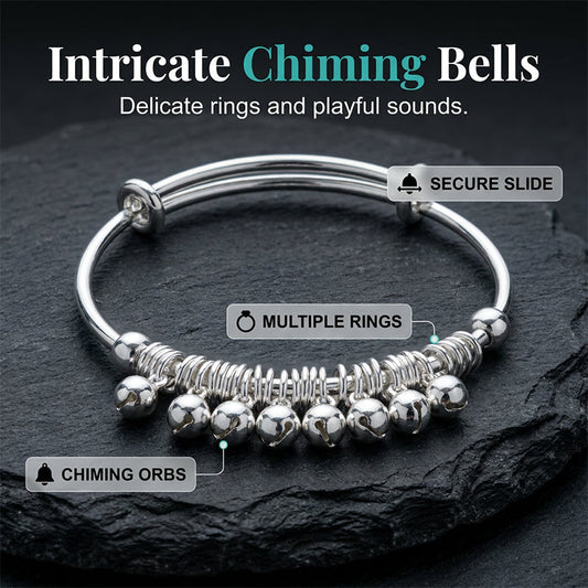 🔔 LIMITED-TIME 50% OFF! ✨ Bell Charm Bangle Bracelet – Adjustable, Silver Finish, Lightweight 💫