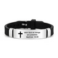 ✨ LIMITED-TIME 50% OFF! ✨ Bible Verse Cross Bracelet – Stainless Steel, Silicone, Adjustable 🙏