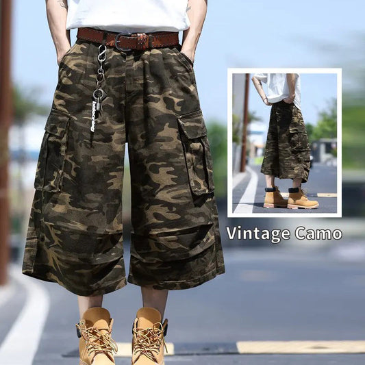 👖 LIMITED-TIME 50% OFF! ✨ Unisex Camo Cargo Shorts – Wide-Leg, Cotton Blend, Multiple Pockets 🌿