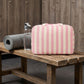 🧳 LIMITED-TIME 50% OFF! ✨ Striped Hanging Travel Toiletry Bag – 4 Compartments, Water-Resistant, Foldable 🚿