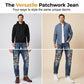 👖 LIMITED-TIME 50% OFF! ✨ Men's Patchwork Distressed Jeans – Tapered Fit, Premium Denim, Edgy 🌟