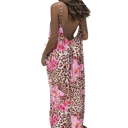 👗 LIMITED-TIME 50% OFF! ✨ Elegant Backless Maxi Dress – Vintage Botanical Print, Breezy Fabric, Relaxed Fit 🌿
