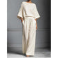👕 LIMITED-TIME 50% OFF! ✨ Two-Piece Set – Dolman Sleeve Top, Wide-Leg Pants, Loose Fit 🌿