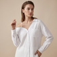 👔 LIMITED-TIME 50% OFF! ✨ Women's Off-Shoulder Button-Down – Asymmetrical, Crinkle Fabric, Long Sleeve 🍁