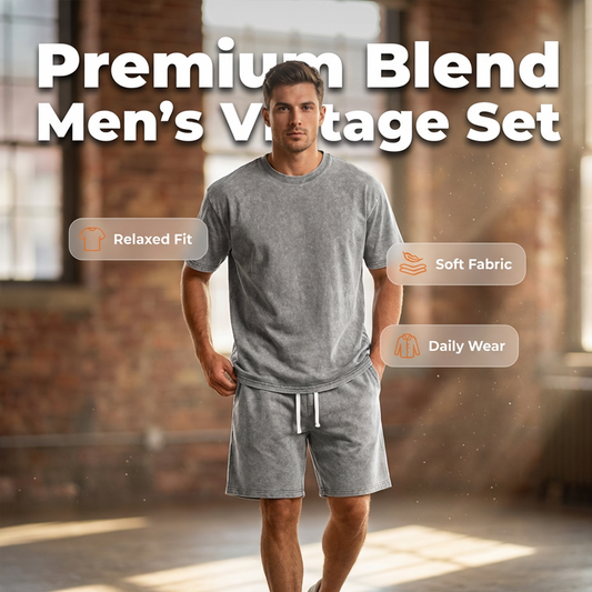 👕 LIMITED-TIME 50% OFF! ✨ Men’s Vintage T-Shirt & Shorts Set – Relaxed Fit, Retro Wash, Premium Blend 🔥