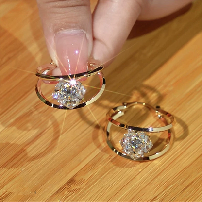 💎 LIMITED-TIME 50% OFF! ✨ Double Hoop Zirconia Earrings – Sparkling Ball, Lightweight, Secure Latch ✨
