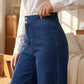 👖 LIMITED-TIME 50% OFF! ✨ High-Waist Wide-Leg Jeans – Asymmetric Detail, Stretch Waist, Vintage Wash 🌿