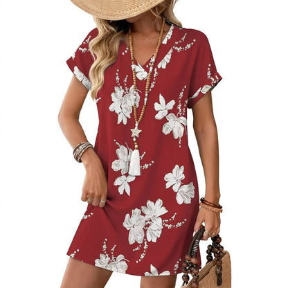 👗 LIMITED-TIME 50% OFF! ✨ V-Neck T-Shirt Dress – Casual, Breezy, Summer Staple 🌴