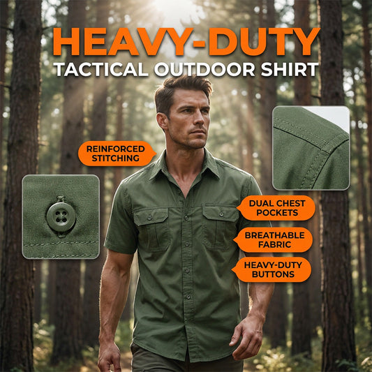 🎽 LIMITED-TIME 50% OFF! ✨ Men’s Tactical Shirt – Breathable, Reinforced, Chest Pockets 🏔️