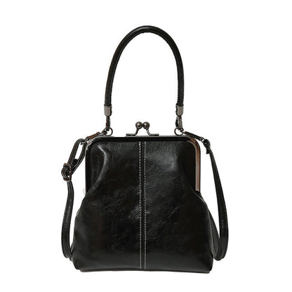 👜 LIMITED-TIME 50% OFF! ✨ Women's Kiss Lock Crossbody Bag – Vintage Clasp, Dual Carry, PU Leather 💎