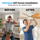 💡 LIMITED-TIME 50% OFF! 🌀 2-in-1 Smart Ceiling Fan Light – E27 Screw Install, Wood-Grain Blades, Silent ✨