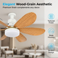 💡 LIMITED-TIME 50% OFF! 🌀 2-in-1 Smart Ceiling Fan Light – E27 Screw Install, Wood-Grain Blades, Silent ✨