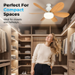 💡 LIMITED-TIME 50% OFF! 🌀 2-in-1 Smart Ceiling Fan Light – E27 Screw Install, Wood-Grain Blades, Silent ✨