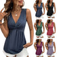 👚 LIMITED-TIME 50% OFF! ✨ Elegant Slimming V-Neck Tank Top – Twist Knot, Breathable, Wrinkle Resistant 🌴