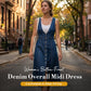 👗 LIMITED-TIME 50% OFF! ✨ Women's Denim Overall Dress – Button-Front, Midi Length, Versatile 🌸