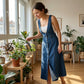 👗 LIMITED-TIME 50% OFF! ✨ Women's Denim Overall Dress – Button-Front, Midi Length, Versatile 🌸