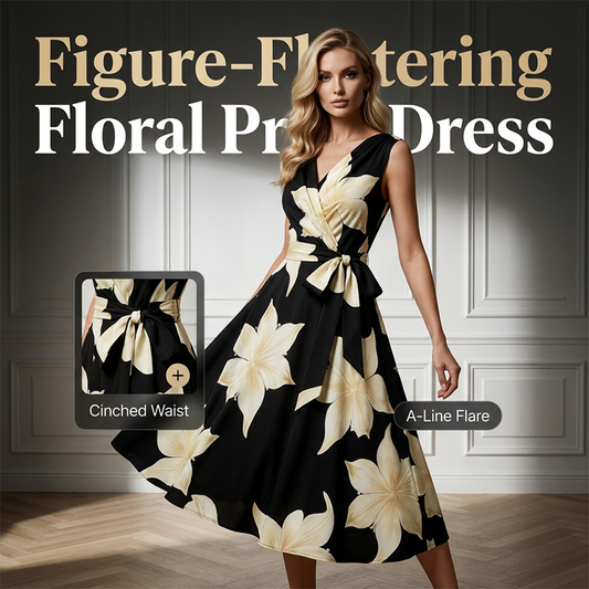 👗 LIMITED-TIME 50% OFF! ✨ Women’s Sleeveless Floral Print Dress – A-Line, Breathab