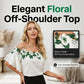 👚 LIMITED-TIME 50% OFF! ✨ Women’s Floral Ruffle Sleeve Top – Off-the-Shoulder, Embroidered, Romantic 🌸