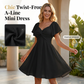 👗 LIMITED-TIME 50% OFF! ✨ Puff Sleeve Backless Bow Tie Dress – Knot Front, A-Line, Elegant 🎀